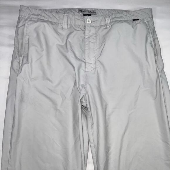 Travis Mathew Golf Pants Men's Size 38X33 Light Gray Flat Front Stretch Chinos - Picture 4 of 16